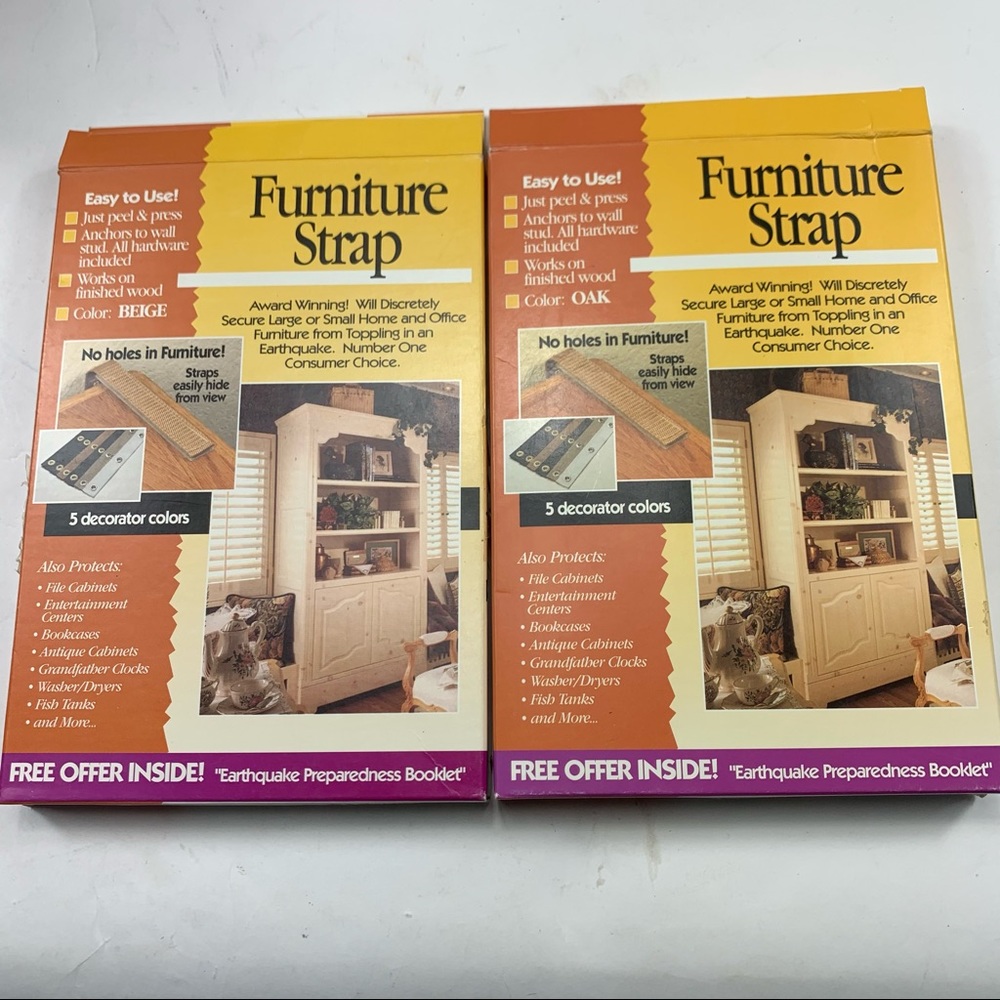 Quakehold furniture straps #4163 #4161 beige 4x18”